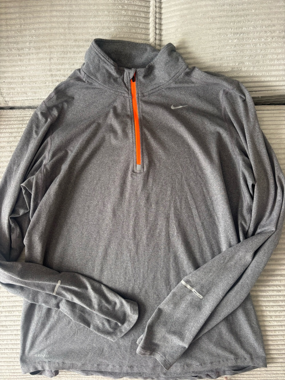 Nike Gray Pullover with Orange Zip Accent